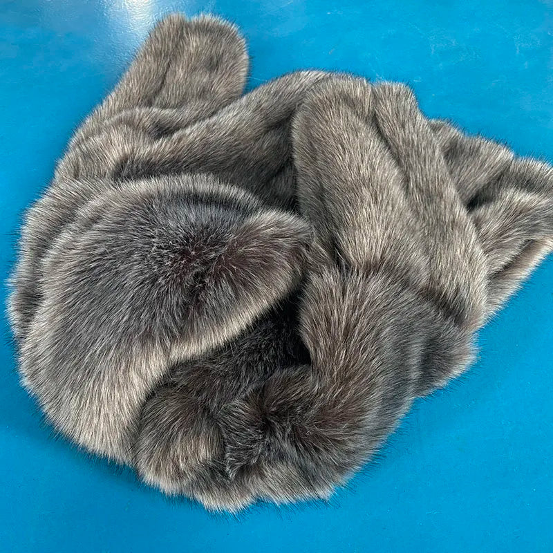 FANPUGUIZHEN-Faux Fox Fur Coat for Women, Thick Overcoat, Fake Fur Jacket, Fashion Mink Outwear, Winter