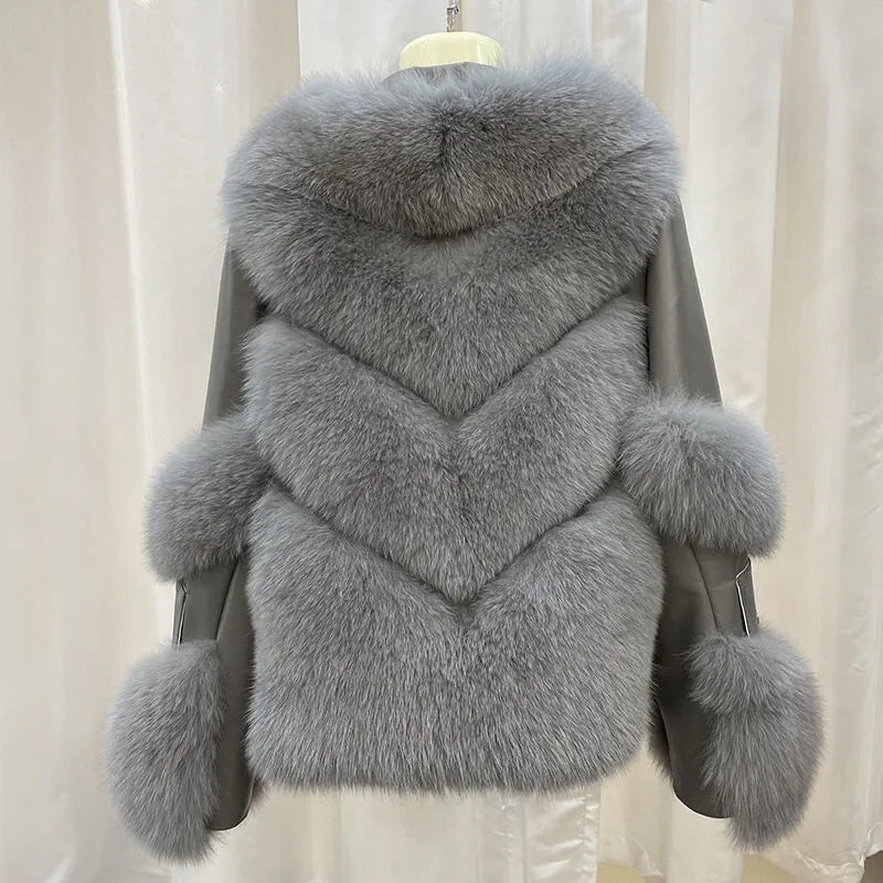 Winter Women Faux Fox Fur Coat Female Casual Loose Plus Size Fake Fur Coat Thick Warm Full Length Women's Jacket